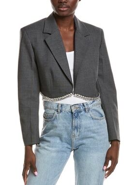 Sandro Crystal Trim Crop Blazer